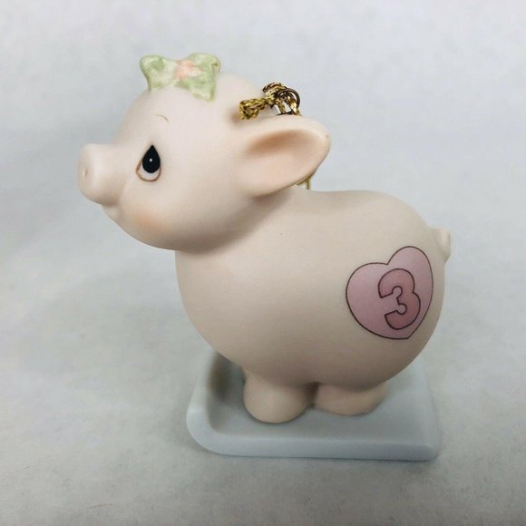 Precious Moments Xmas Train Ornament Pig Sled Age - Picture 2 of 11